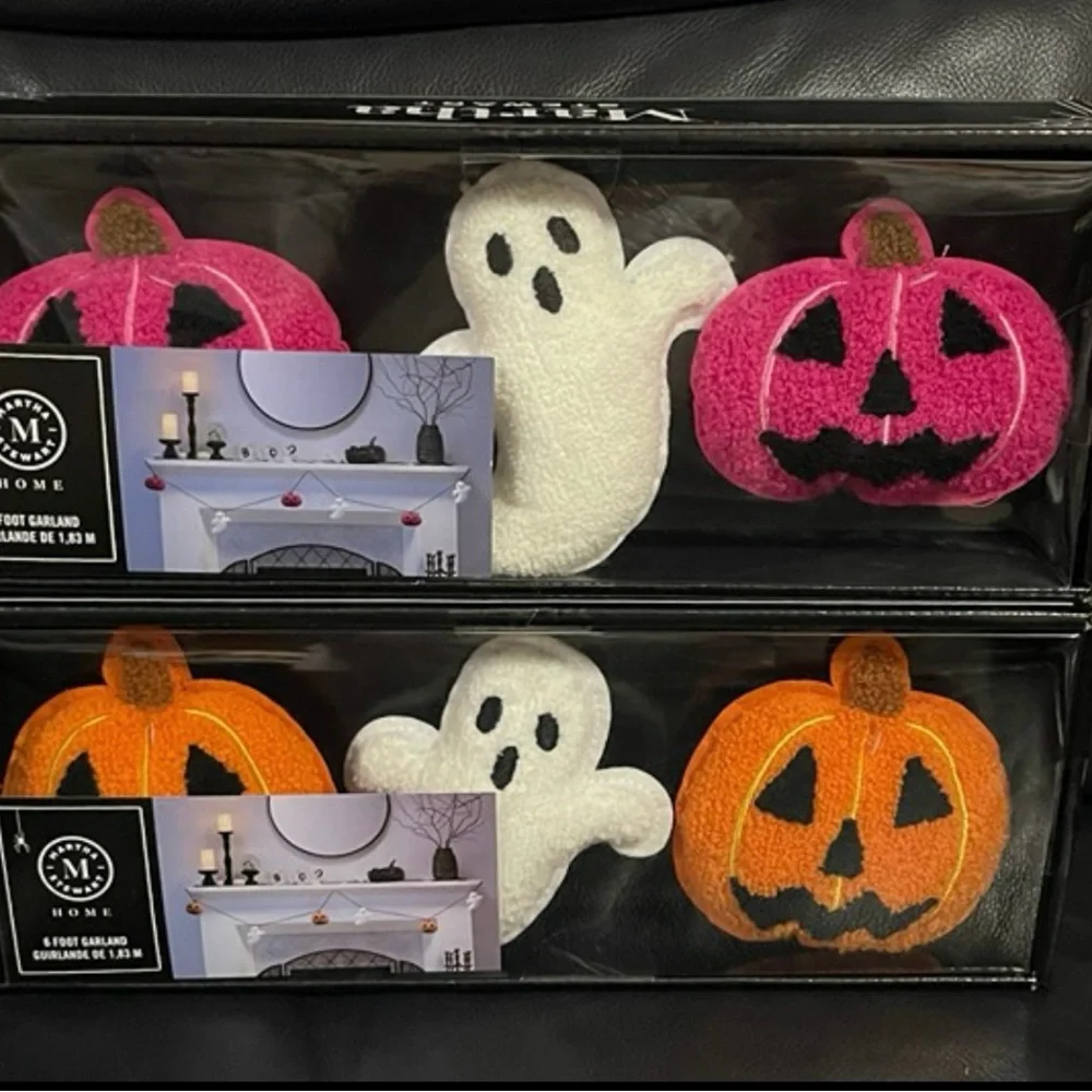Halloween Martha Stewart Pumpkins and Ghosts Garland, Orange